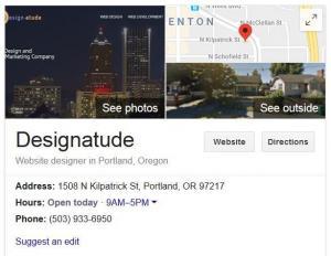 designatude google my business page in Portland Oregon